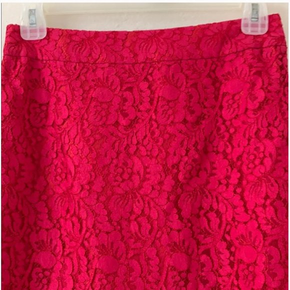 kate spade magenta pink red lace skirt size 4 nwot - Picture 3 of 16